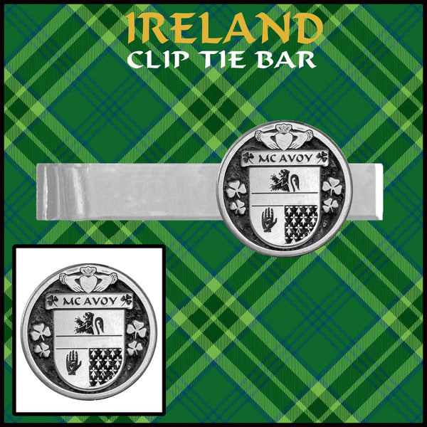 McAvoy Irish Coat of Arms Clip Tie Bar - ICTB10