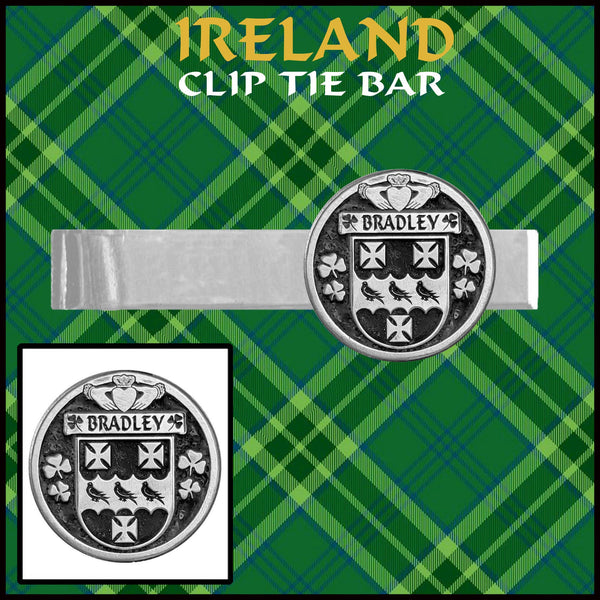 Bradley Irish Coat of Arms Clip Tie Bar