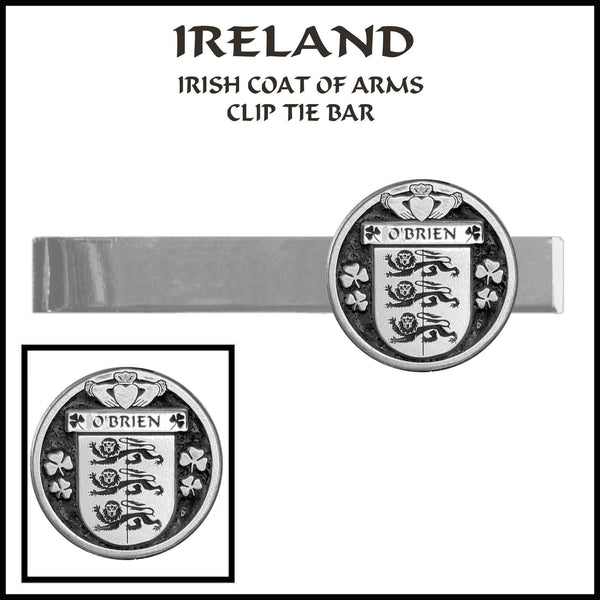 O'Brien Irish Coat of Arms Clip Tie Bar