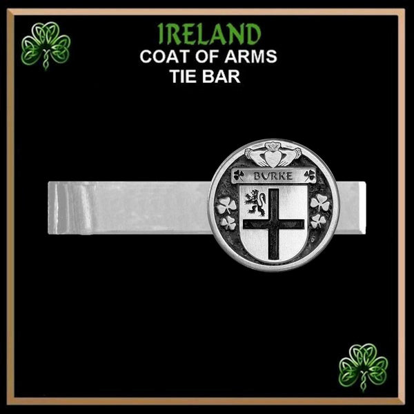 Burke Irish Coat of Arms Clip Tie Bar