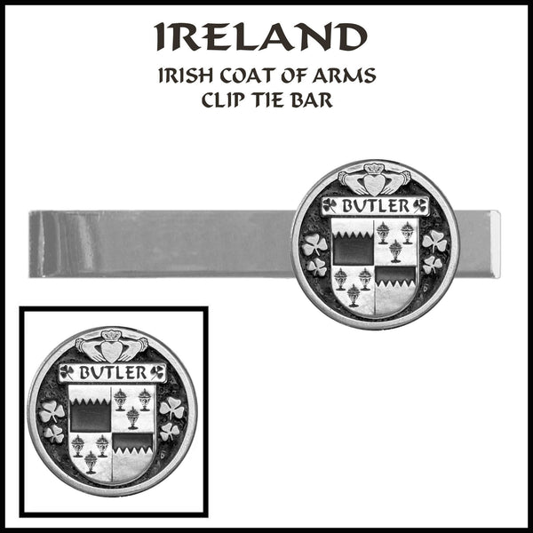 Butler Irish Coat of Arms Clip Tie Bar