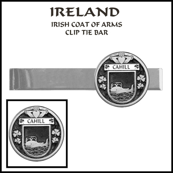 Cahill Irish Coat of Arms Clip Tie Bar