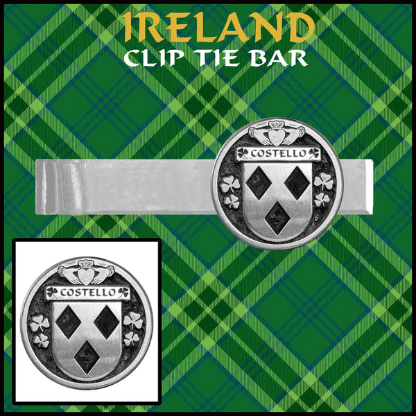 Costello Irish Coat of Arms Clip Tie Bar - ICTB10