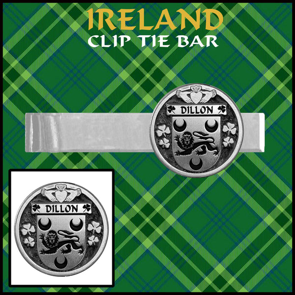 Dillon Irish Coat of Arms Clip Tie Bar - ICTB10