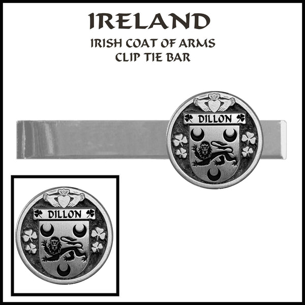 Dillon Irish Coat of Arms Clip Tie Bar - ICTB10