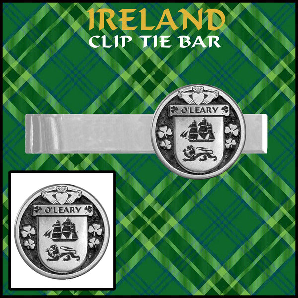 O'Leary Irish Coat of Arms Clip Tie Bar - ICTB10