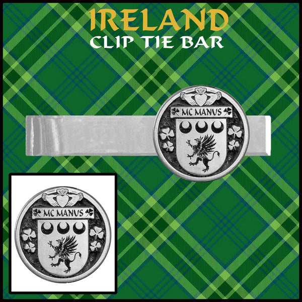 McManus Irish Coat of Arms Clip Tie Bar - ICTB10