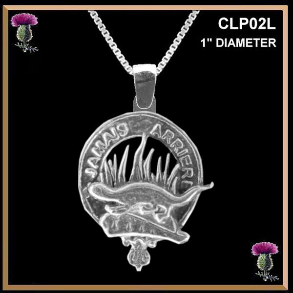 Douglas Large 1" Scottish Clan Crest Pendant - Sterling Silver