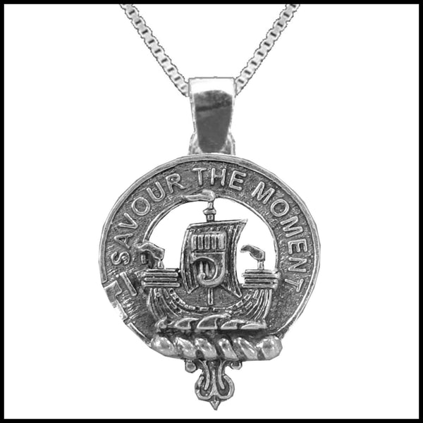 Duncan Sketraw Large 1" Scottish Clan Crest Pendant - Sterling Silver