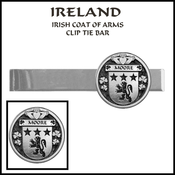 Moore Irish Coat of Arms Clip Tie Bar - ICTB10
