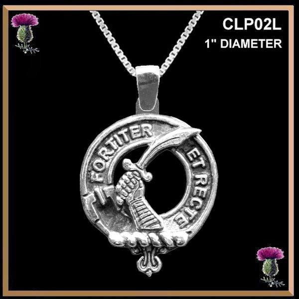 Elliott Large 1" Scottish Clan Crest Pendant - Sterling Silver