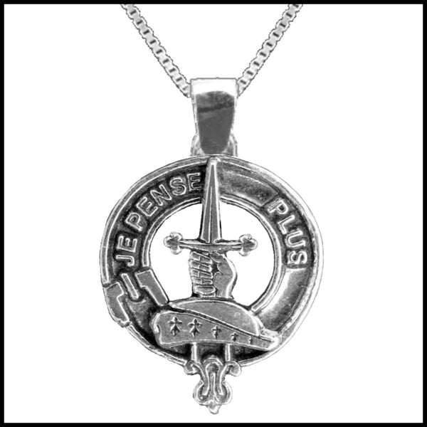 Erskine Large 1" Scottish Clan Crest Pendant - Sterling Silver