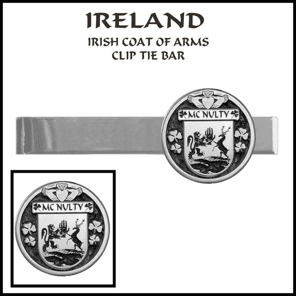 McNulty Irish Coat of Arms Clip Tie Bar - ICTB10