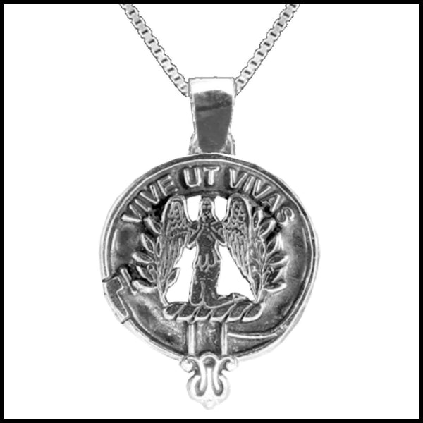 Falconer Large 1" Scottish Clan Crest Pendant - Sterling Silver