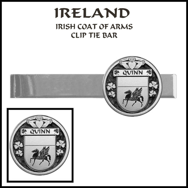 Quinn Irish Coat of Arms Clip Tie Bar - ICTB10