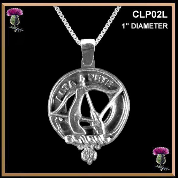 Fletcher Large 1" Scottish Clan Crest Pendant - Sterling Silver