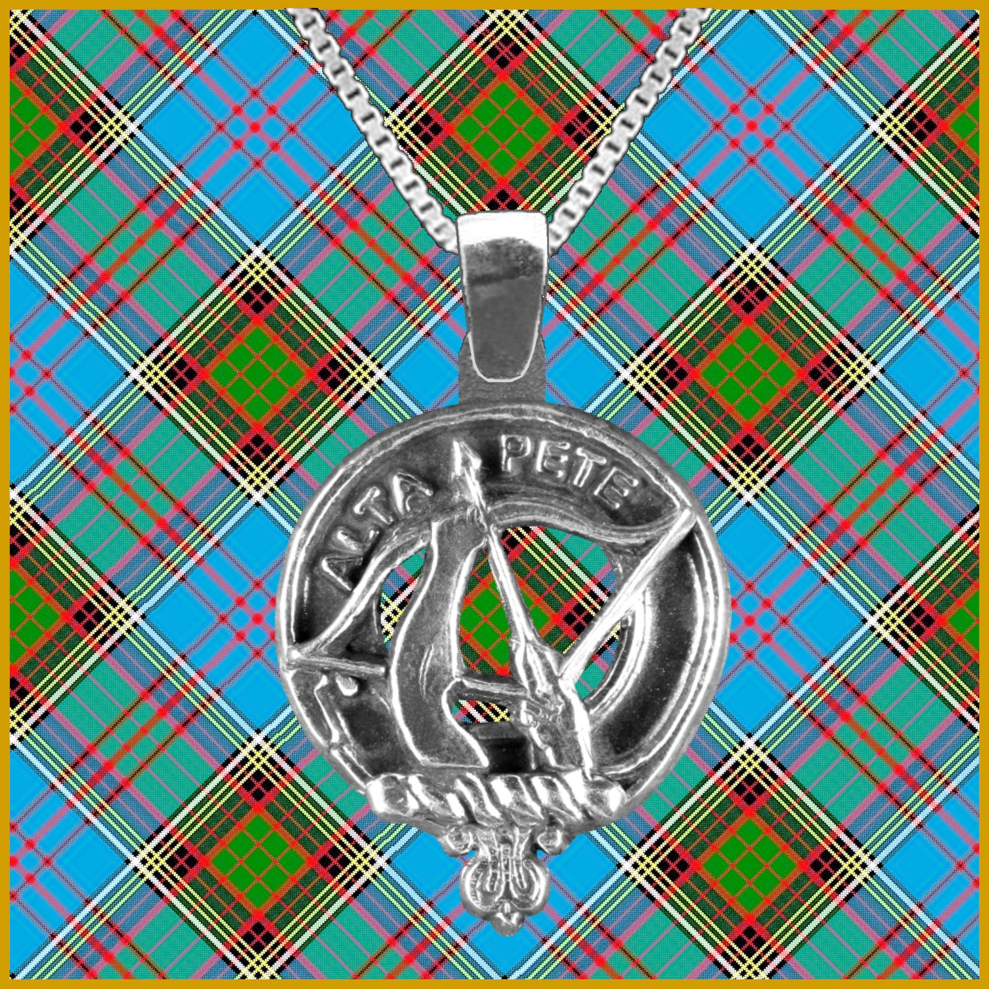 Fletcher Large 1" Scottish Clan Crest Pendant - Sterling Silver