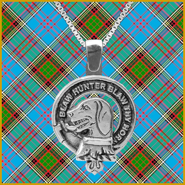 Forrester Large 1" Scottish Clan Crest Pendant - Sterling Silver