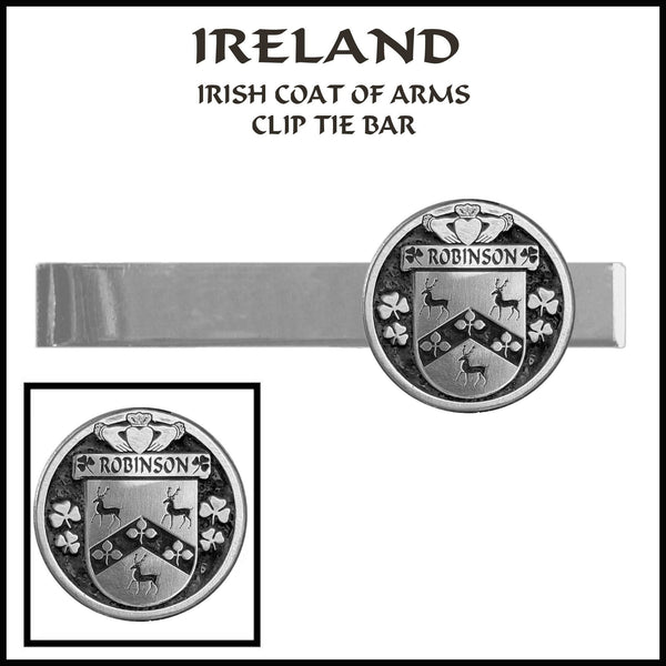 Robinson Irish Coat of Arms Clip Tie Bar