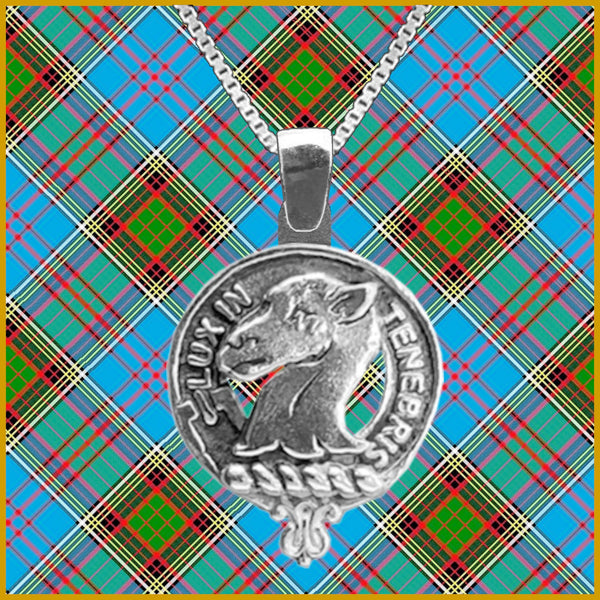 Fullerton Large 1" Scottish Clan Crest Pendant - Sterling Silver