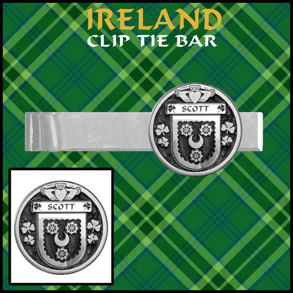 Scott Irish Coat of Arms Clip Tie Bar