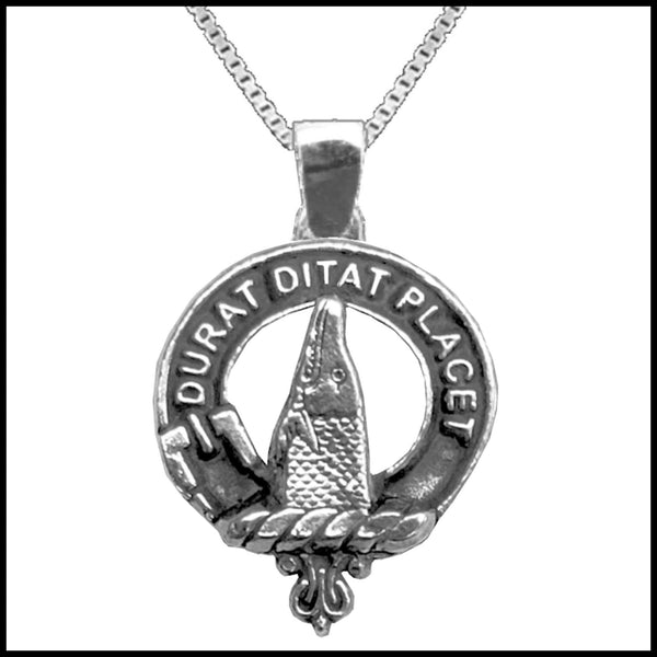 Geddes Large 1" Scottish Clan Crest Pendant - Sterling Silver