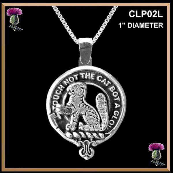 Gow Large 1" Scottish Clan Crest Pendant - Sterling Silver