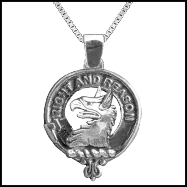 Graham Menteith Large 1" Scottish Clan Crest Pendant - Sterling Silver