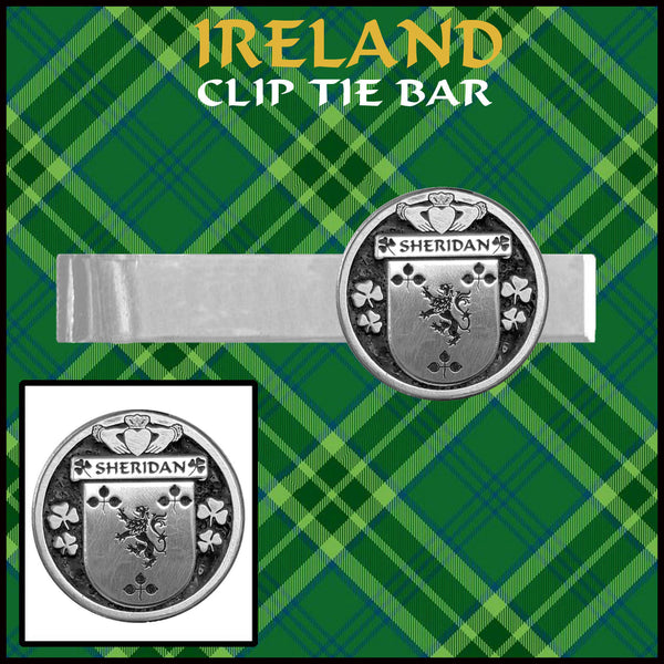 Sheridan Irish Coat of Arms Clip Tie Bar