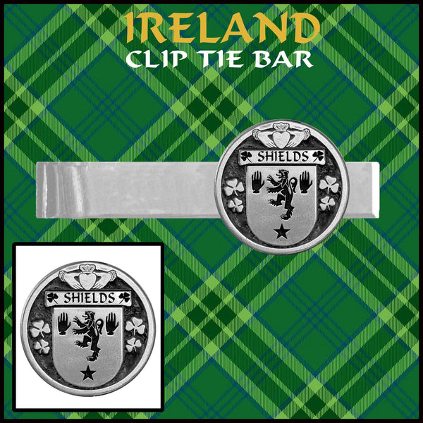 Shields Irish Coat of Arms Clip Tie Bar
