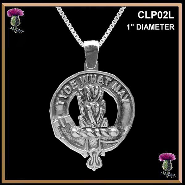 Haig Large 1" Scottish Clan Crest Pendant - Sterling Silver