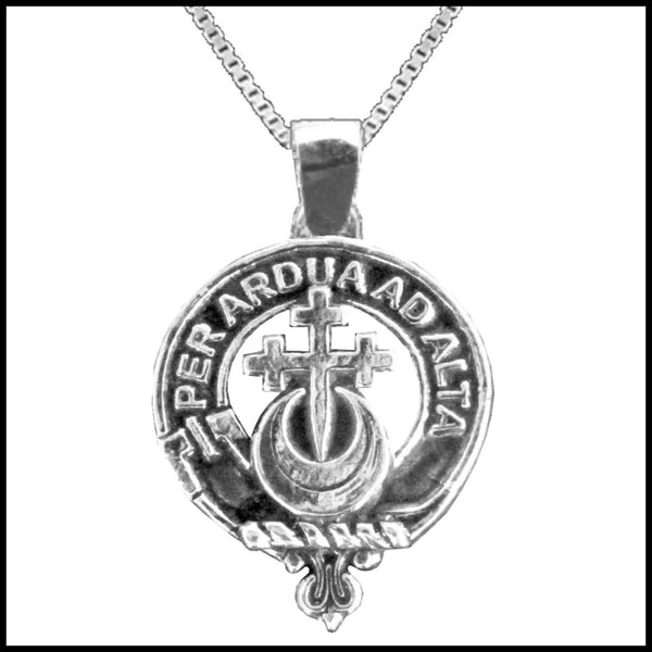 Hannay Large 1" Scottish Clan Crest Pendant - Sterling Silver