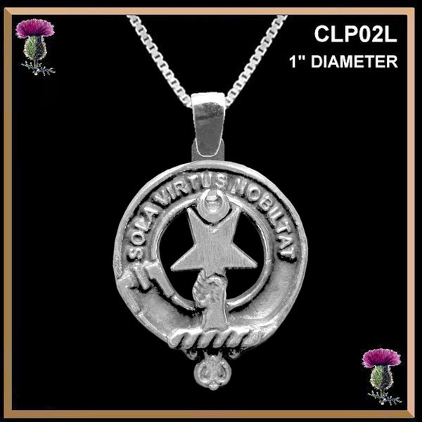 Henderson Large 1" Scottish Clan Crest Pendant - Sterling Silver