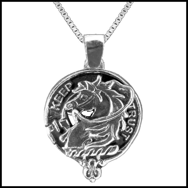 Hepburn Large 1" Scottish Clan Crest Pendant - Sterling Silver