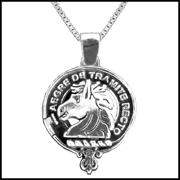 Horsburgh Large 1" Scottish Clan Crest Pendant - Sterling Silver