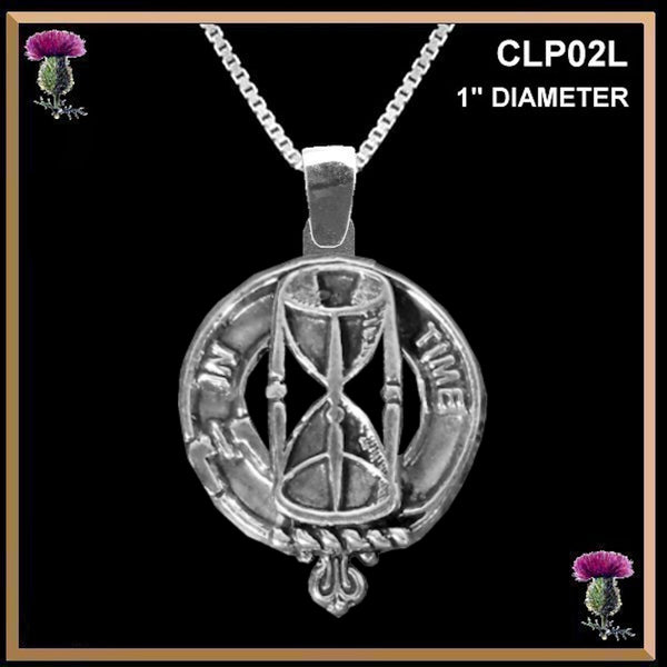 Houston Large 1" Scottish Clan Crest Pendant - Sterling Silver