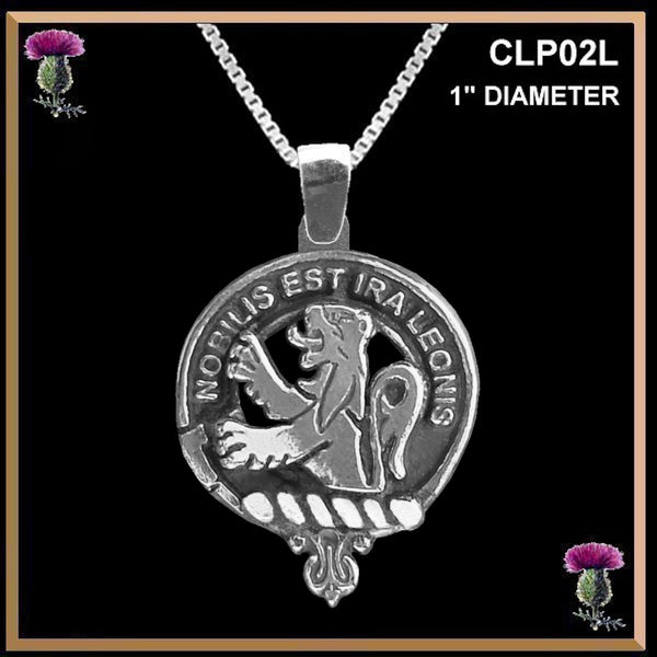 Inglis Large 1" Scottish Clan Crest Pendant - Sterling Silver