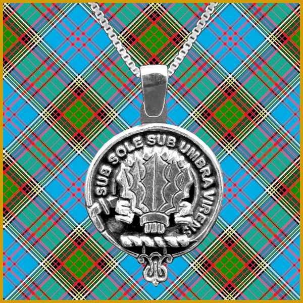 Irvine Drum Large 1" Scottish Clan Crest Pendant - Sterling Silver