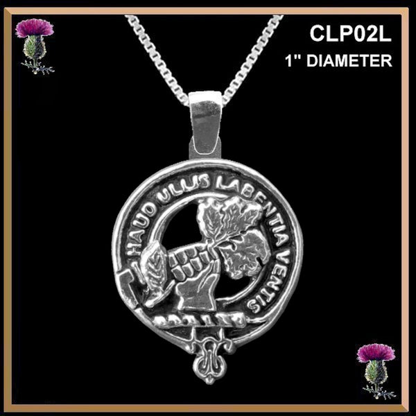 Irvine Bonshaw Large 1" Scottish Clan Crest Pendant - Sterling Silver