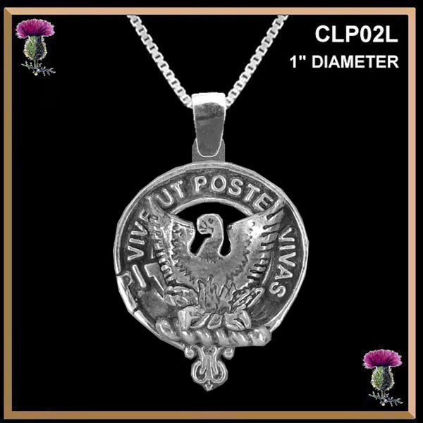 Johnston Caskieben Large 1" Scottish Clan Crest Pendant - Sterling Silver