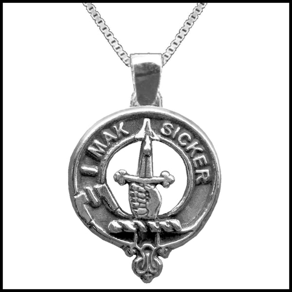 Kirkpatrick Large 1" Scottish Clan Crest Pendant - Sterling Silver