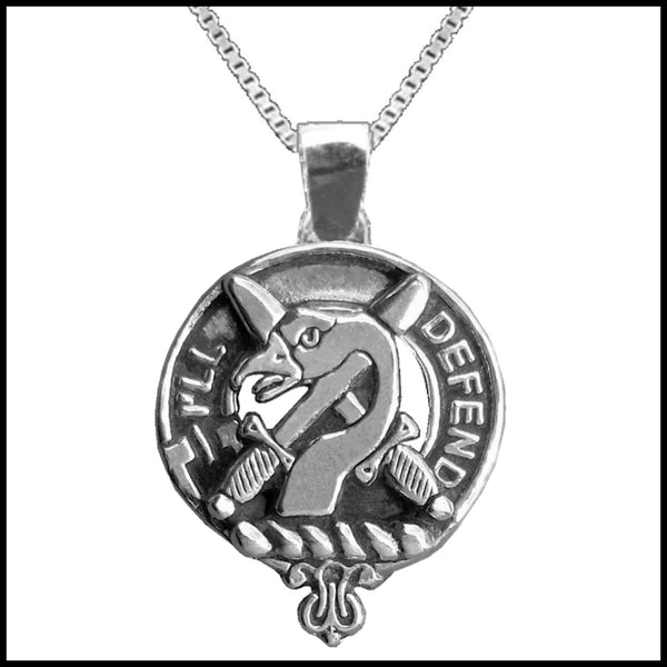 Lennox Large 1" Scottish Clan Crest Pendant - Sterling Silver
