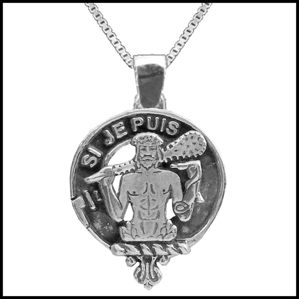 Livinston Large 1" Scottish Clan Crest Pendant - Sterling Silver