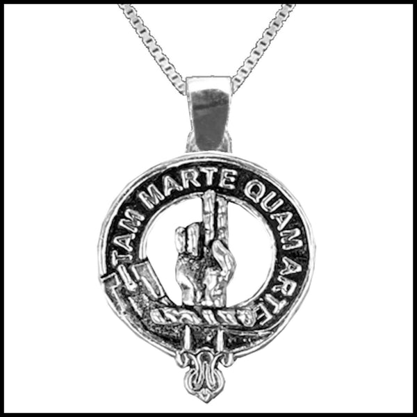 Logie Large 1" Scottish Clan Crest Pendant - Sterling Silver