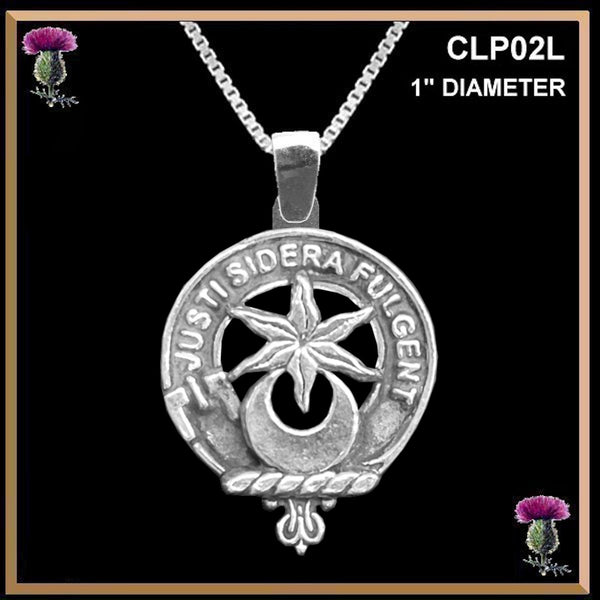 MacCall Large 1" Scottish Clan Crest Pendant - Sterling Silver