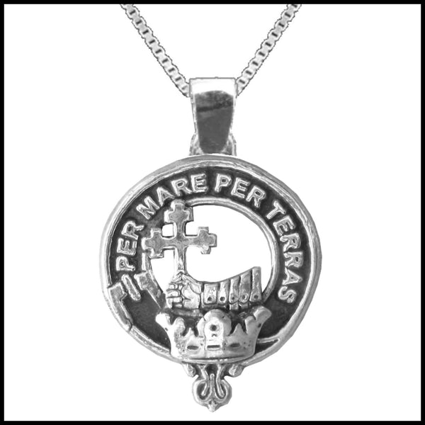 MacDonald Large 1" Scottish Clan Crest Pendant - Sterling Silver