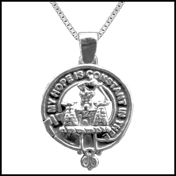 MacDonald Clanranald Large 1" Scottish Clan Crest Pendant - Sterling Silver