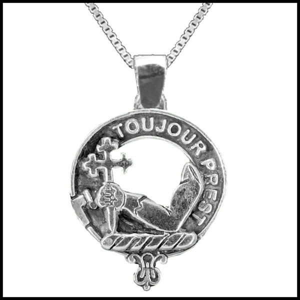 MacDonald Dunnyveg Large 1" Scottish Clan Crest Pendant - Sterling Silver