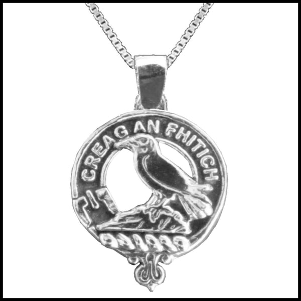 MacDonnell Glengarry Large 1" Scottish Clan Crest Pendant - Sterling Silver