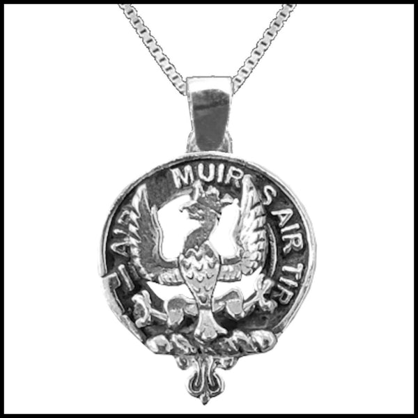 MacDonald Keppock Large 1" Scottish Clan Crest Pendant - Sterling Silver